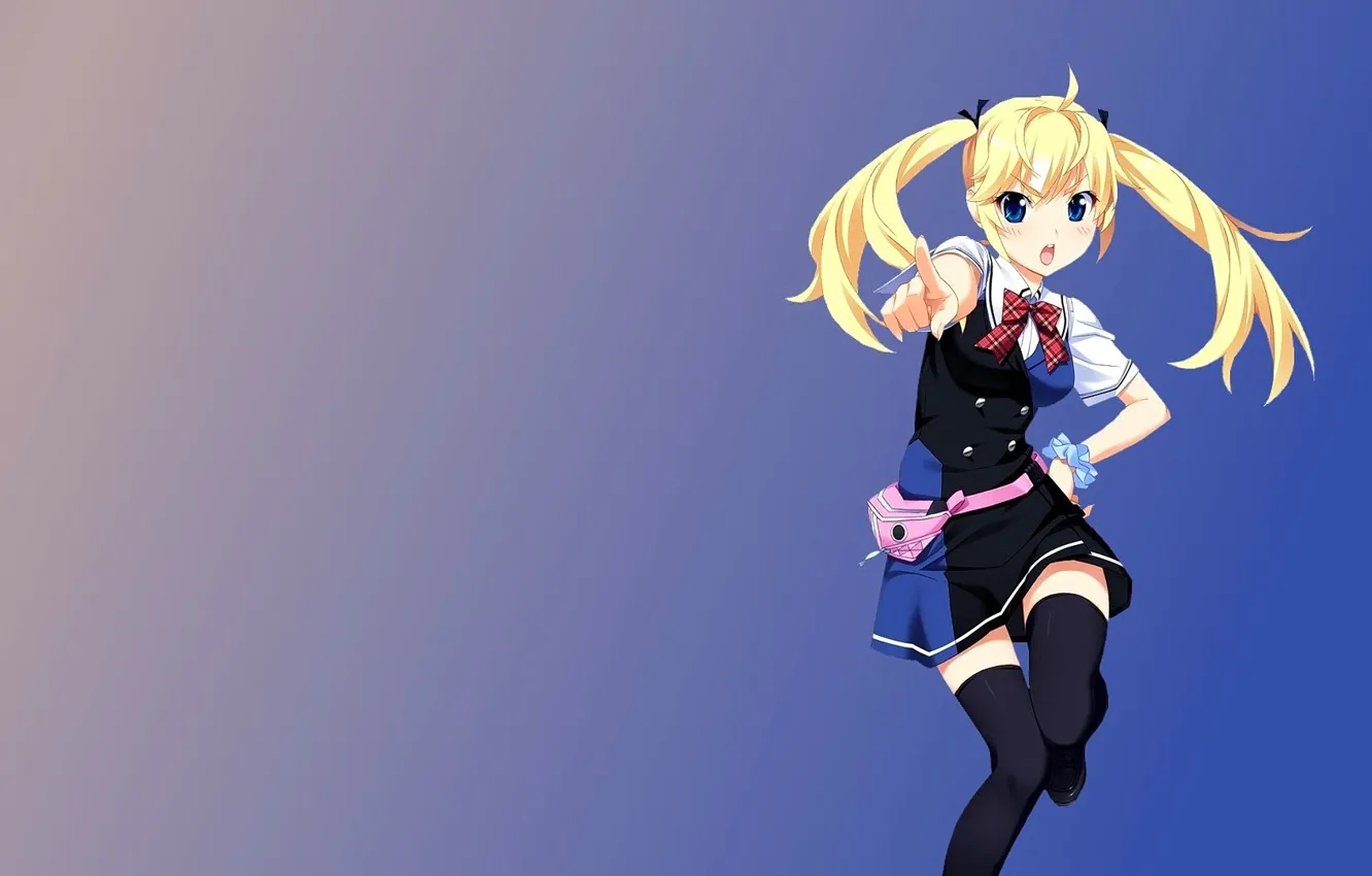 Фото обои girl, anime, stockings, skirt