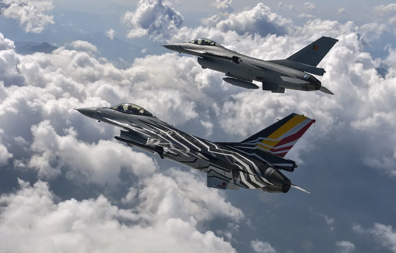 Фото обои Fighting, Falcon, F-16AM