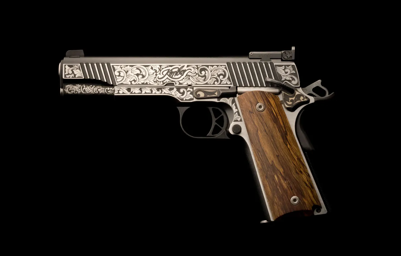 Фото обои пистолет, оружие, узоры, Custom, Kimber