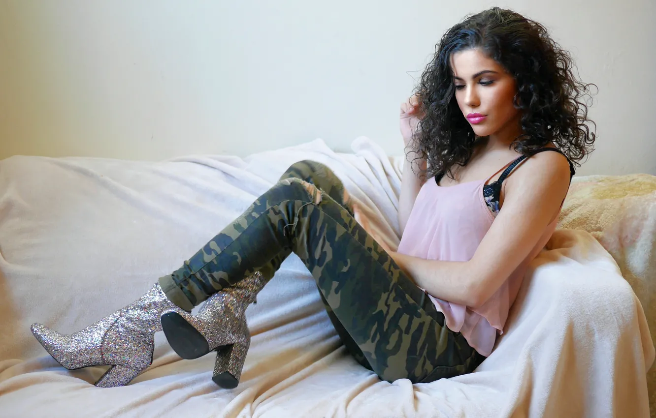 Фото обои стиль, комната, модель, красавица