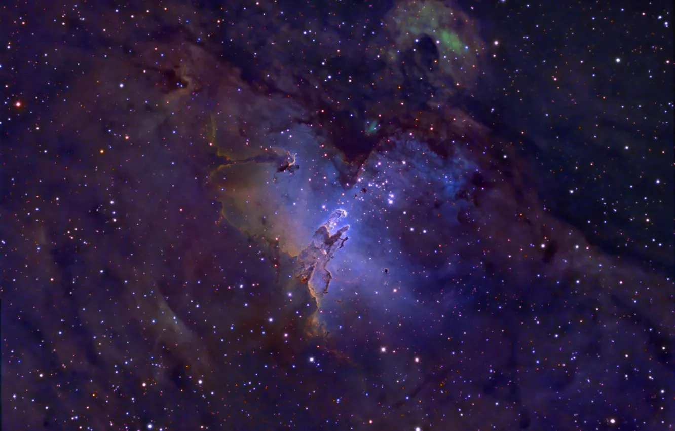 Фото обои космос, туманность, пространство, звёзды, созвездие, NGC 6611, Орёл, мироздание