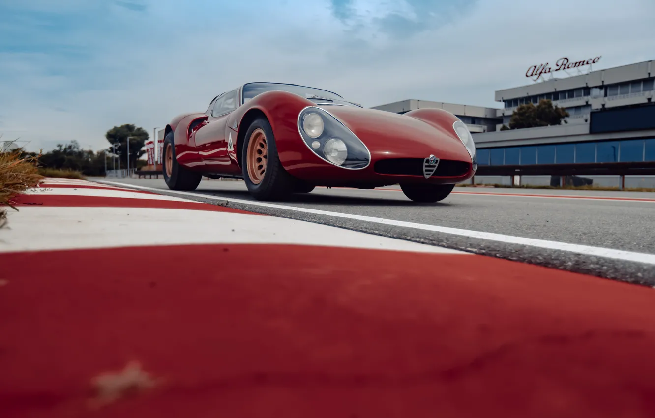 Фото обои Alfa Romeo, 1967, sports car, 33 Stradale, Tipo 33, Alfa Romeo 33 Stradale Prototipo