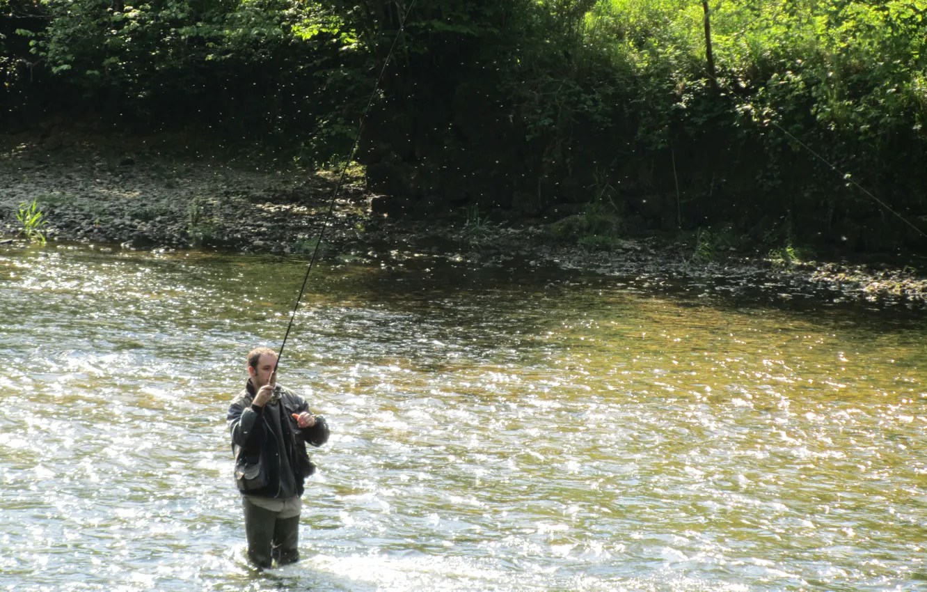 Фото обои France, River, Fishing, Trout, Flayfishing