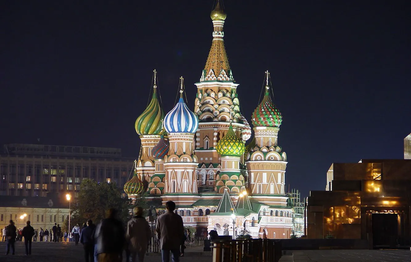 Фото обои Площадь, Москва, Собор Василия Блаженного