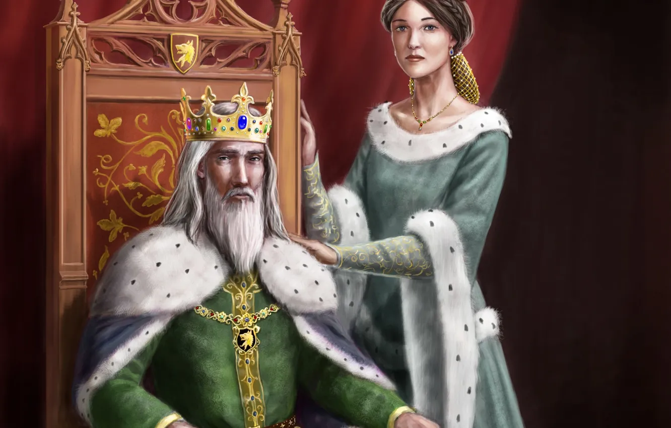 Фото обои корона, арт, трон, королева, король, Harbinger Chronicles