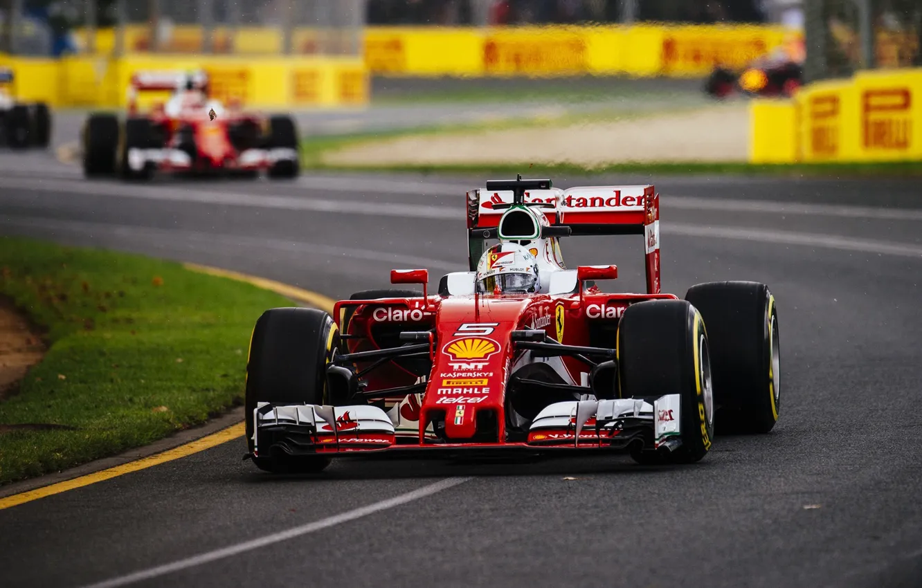 Фото обои Ferrari, Formula 1, Vettel, Передок, SF16-H