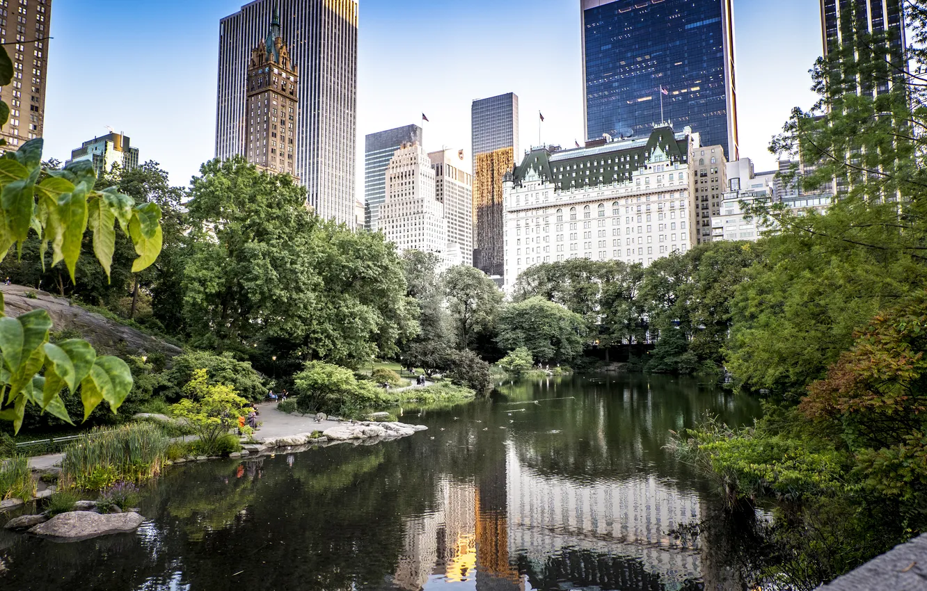 Фото обои lake, usa, new-york, central park