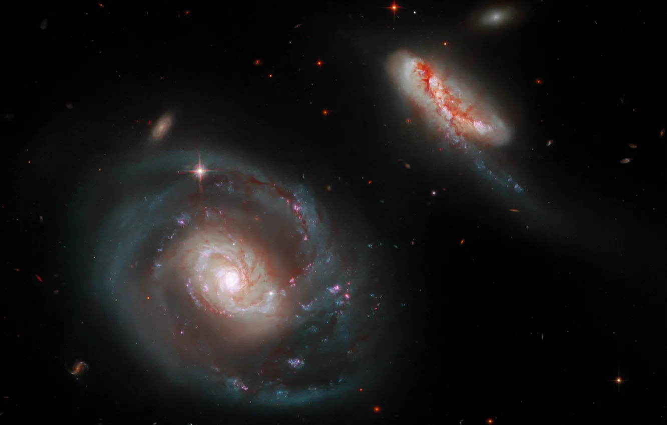 Фото обои галактики, излучение, инфракрасное, сейфертовская, пекулярные, IC 5283, KCPG 575A, спиральные