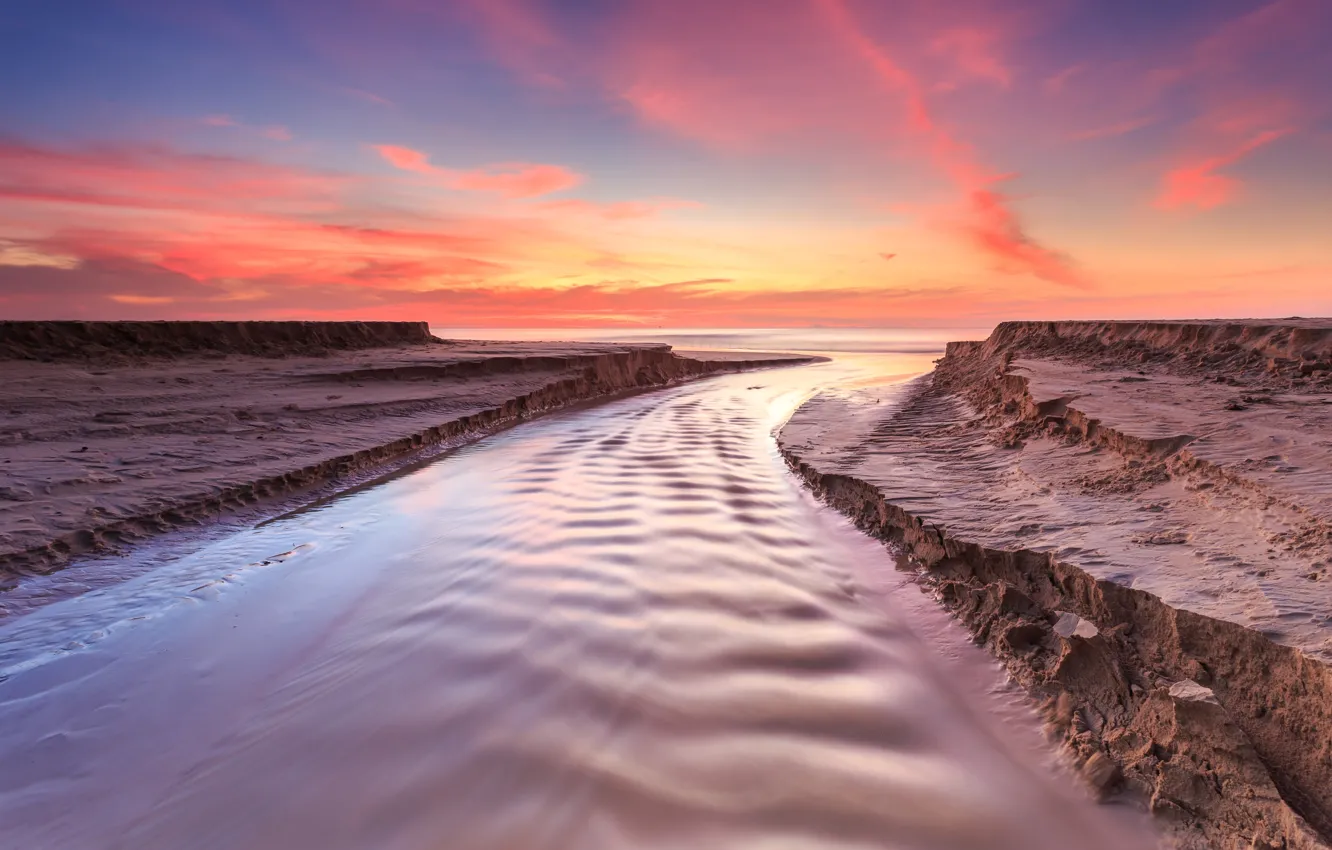 Фото обои море, волны, пляж, лето, небо, закат, берег, summer