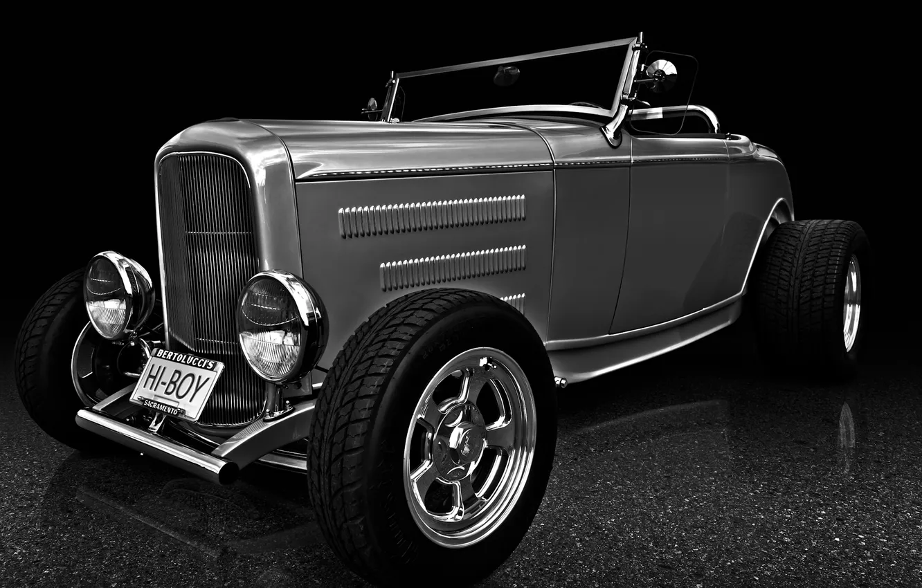 Фото обои ретро, классика, roadster, 1932, Oldsmobile, хот род