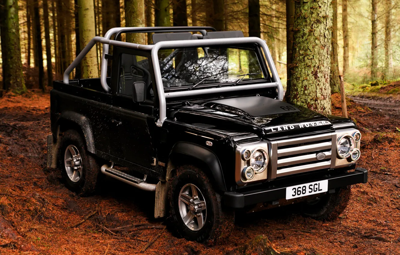 Фото обои лес, 2008, Land Rover, Defender, SVX, 60th Anniversary Edition