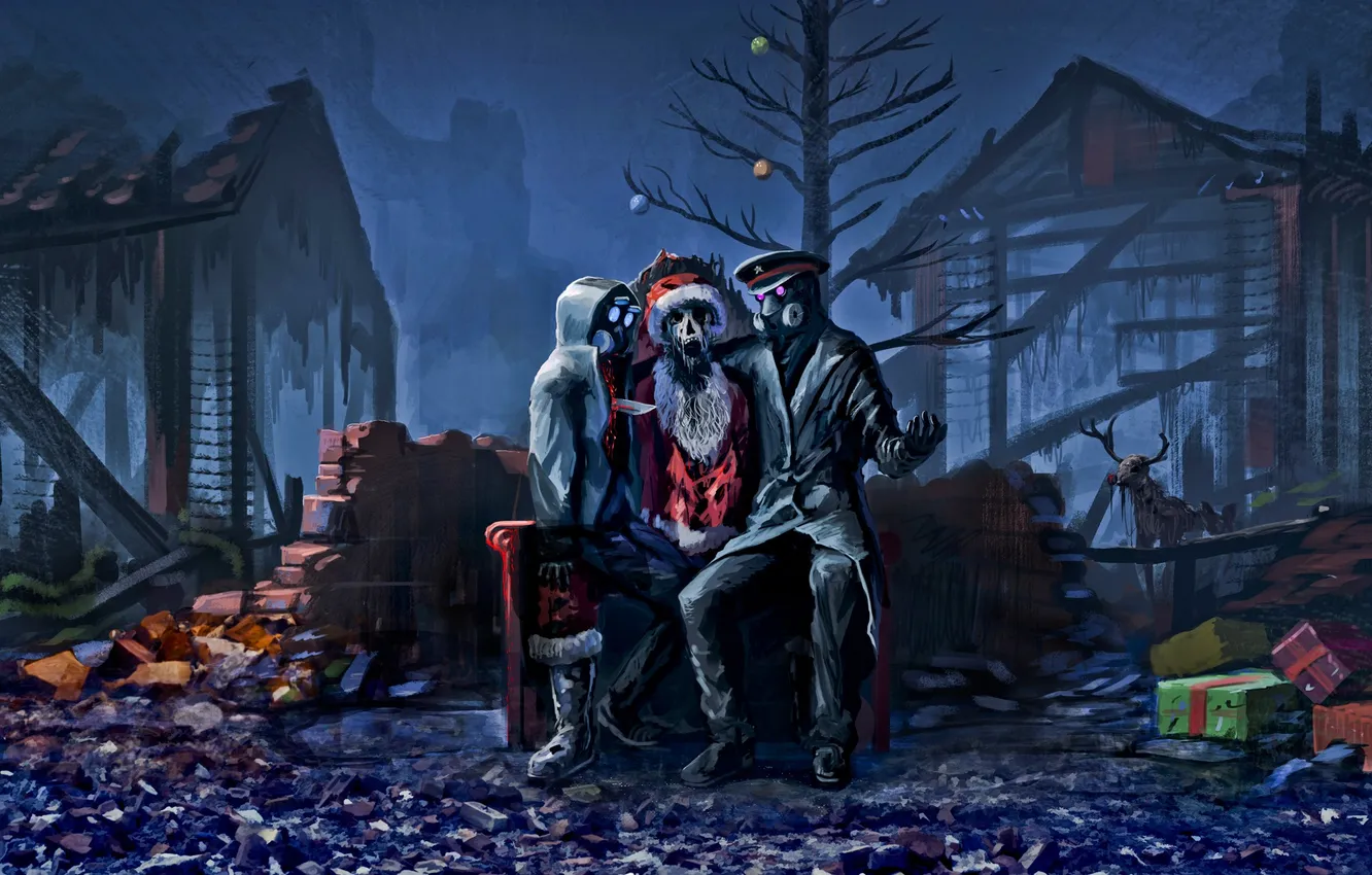 Фото обои рождество, christmas, санта клаус, xmas, alexiuss, apocalypse, zee captain