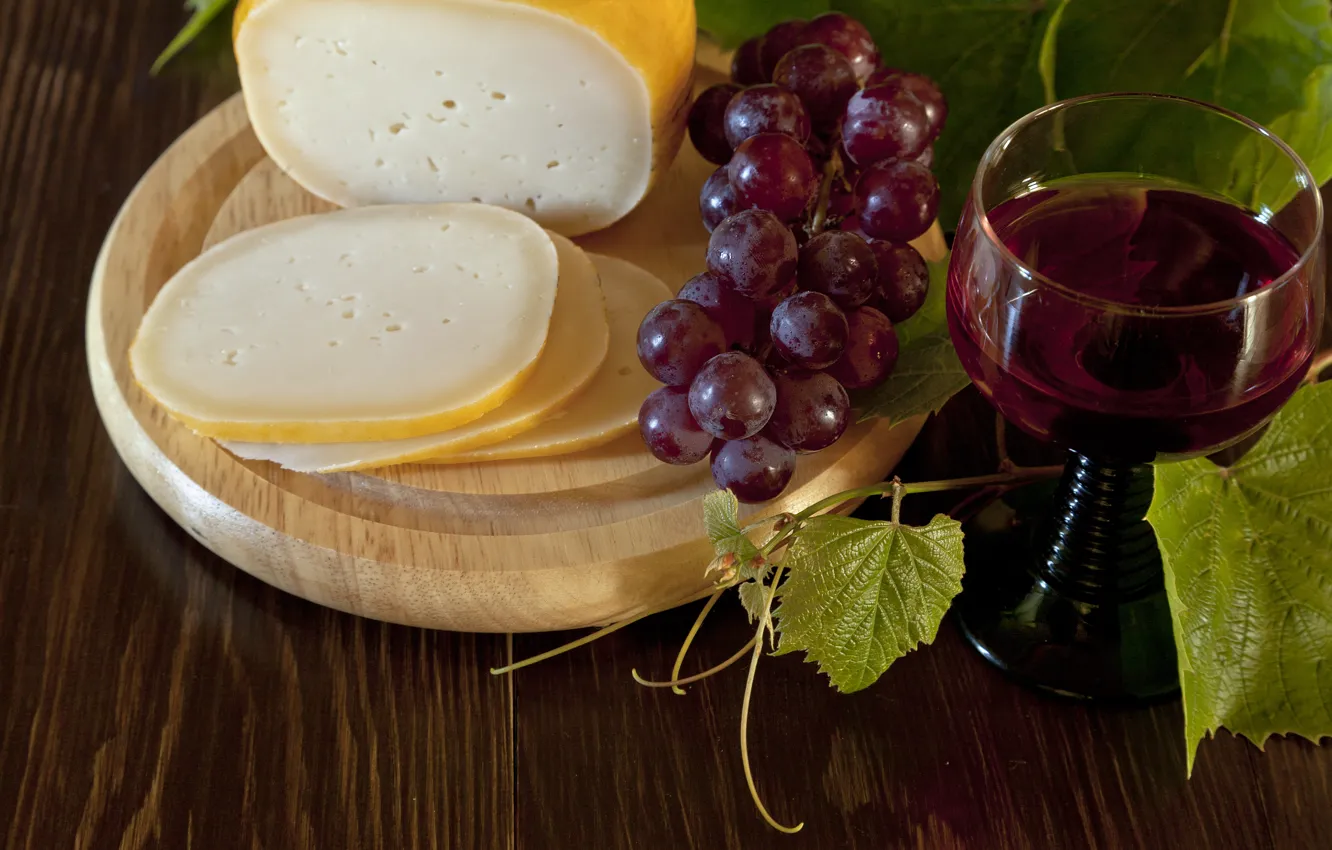 Фото обои вино, красное, бокал, сыр, виноград, Ellygri