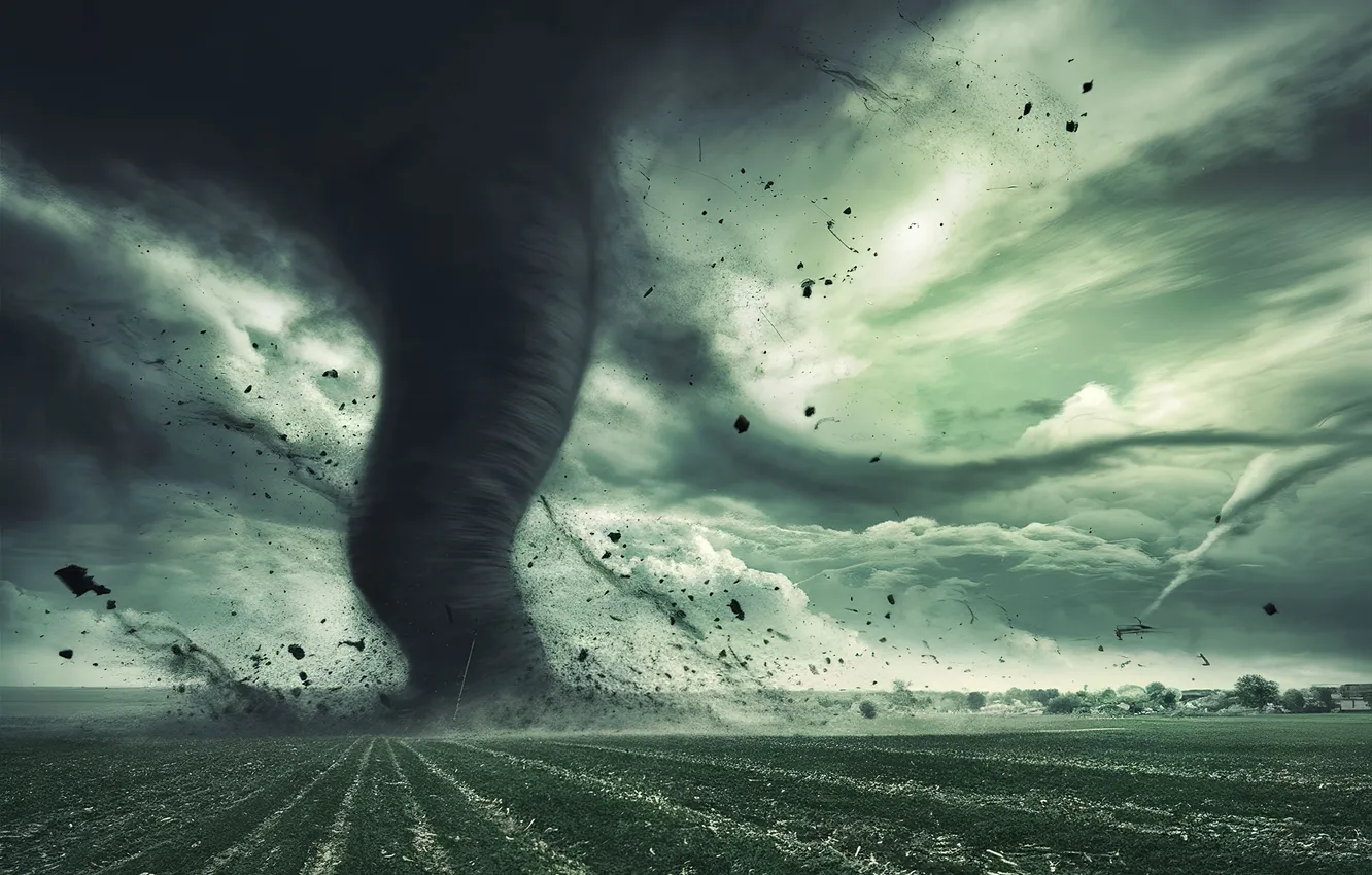 Фото обои dark, storm, nature, cloud, tornado, disaster, thunderstorm, destroy