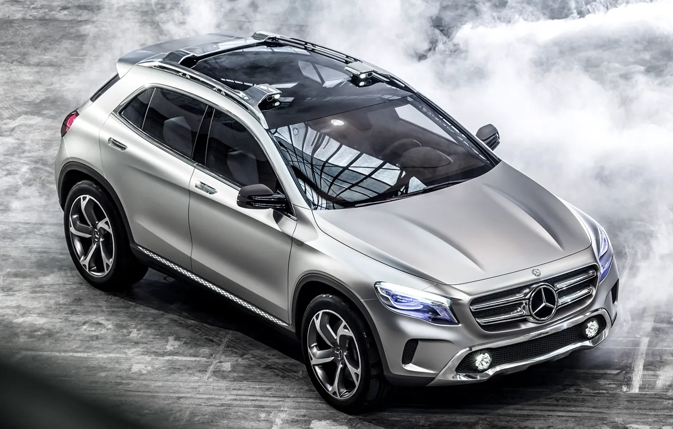 Фото обои авто, Concept, фары, Mercedes-Benz, серебристый, мерс, GLA