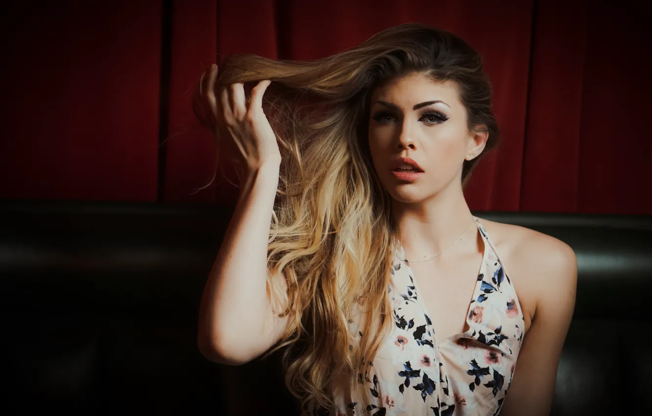 Фото обои лицо, модель, волосы, красотка