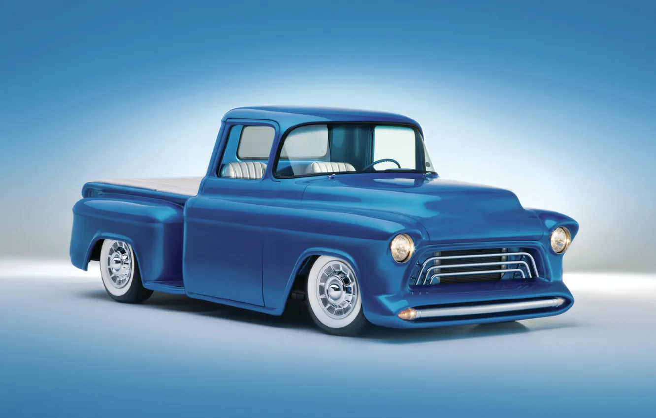 Фото обои Classic, Blue, Truck, 1955