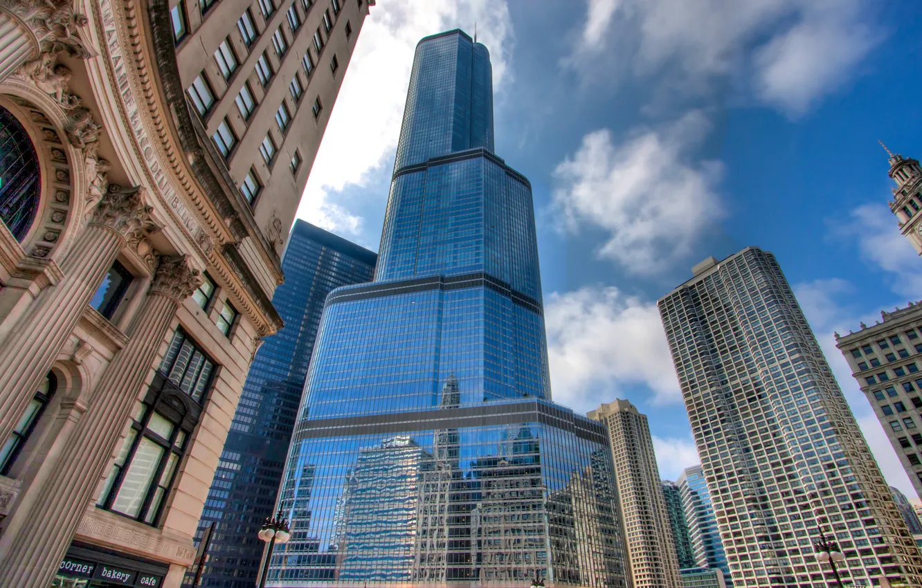 Фото обои здания, небоскребы, Чикаго, Chicago