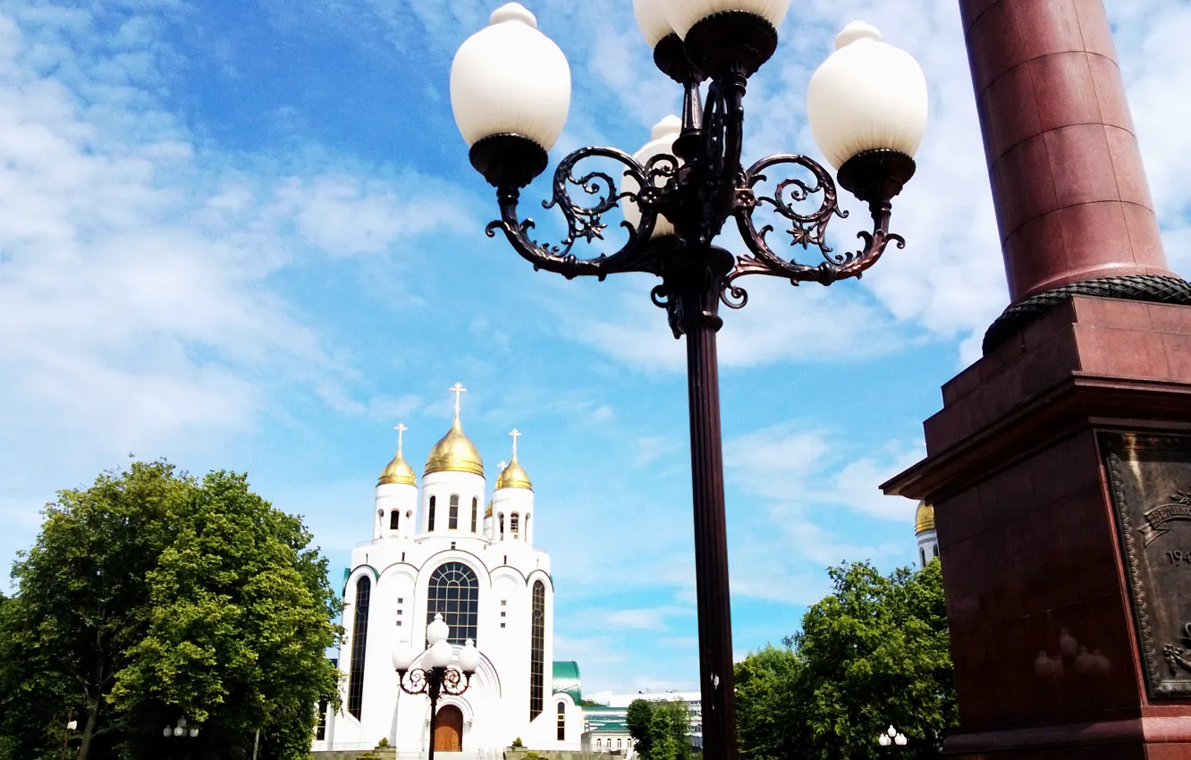 Фото обои город, церковь, Калининград