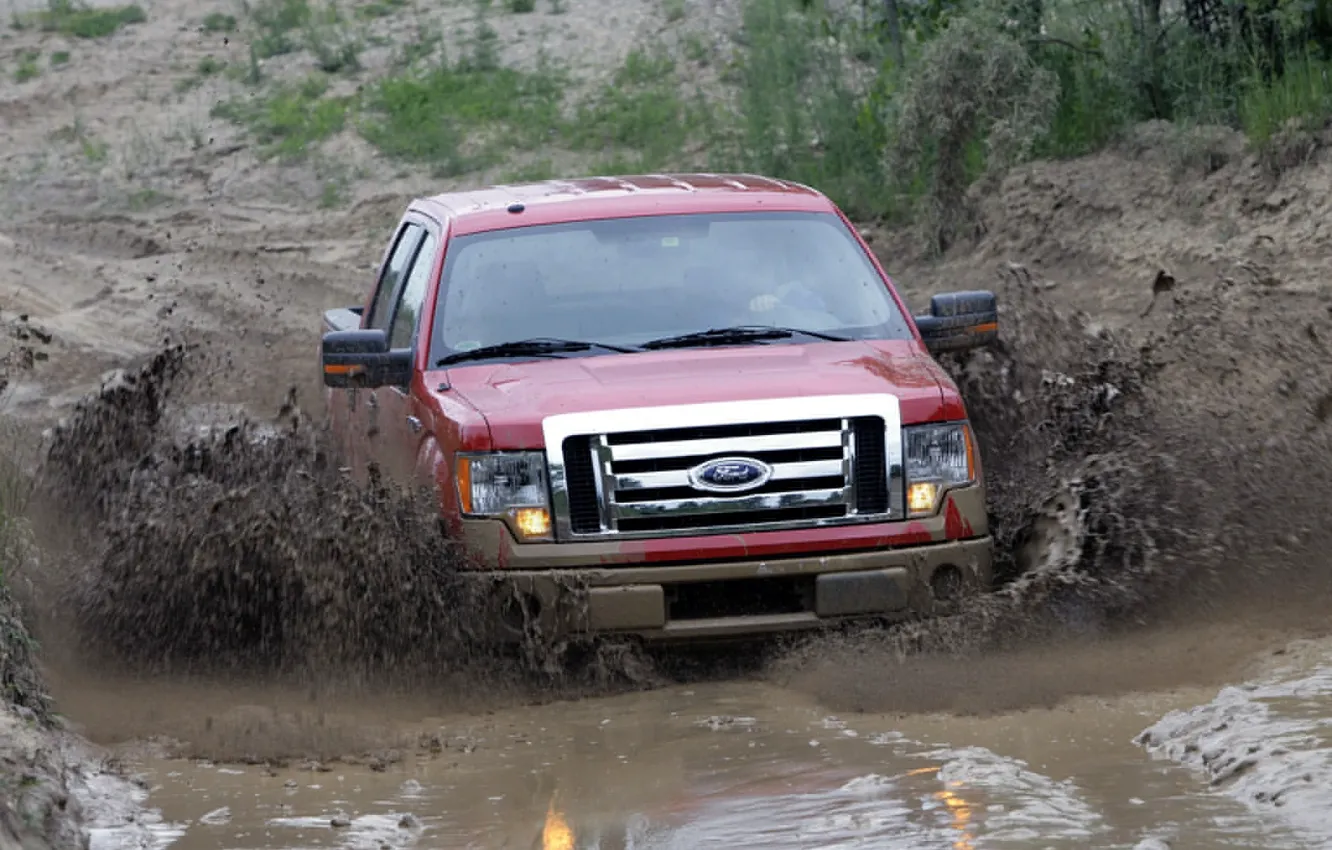Фото обои грязь, ford, пикап, f150