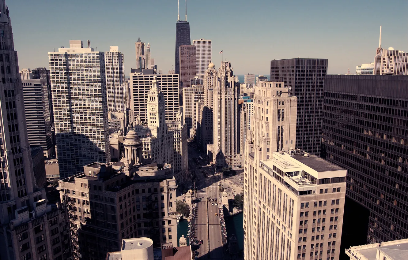 Фото обои здания, небоскребы, америка, чикаго, Chicago, сша, высотки