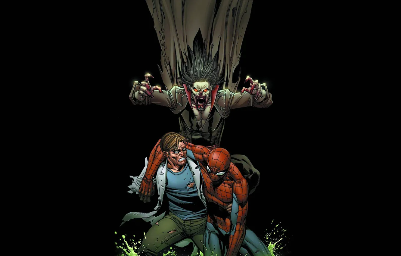 Фото обои spider-man, Ящер, вампир, человек паук, Конорс, Морбиус, Morbius, Lizer