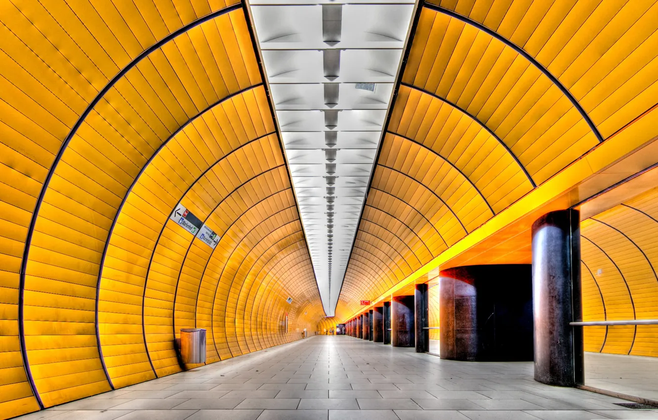 Фото обои метро, Германия, Мюнхен, тоннель