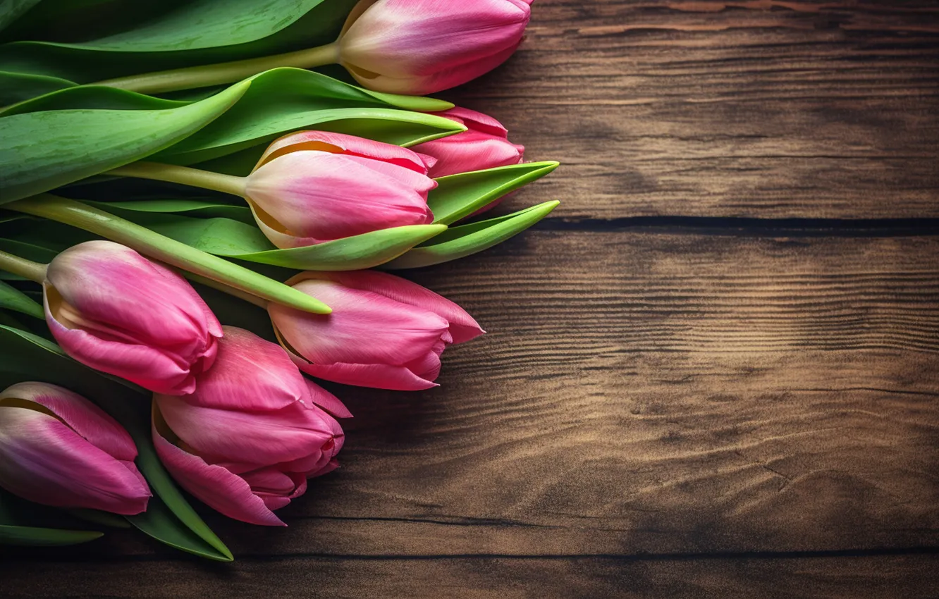 Фото обои цветы, букет, тюльпаны, розовые, pink, flowers, beautiful, tulips