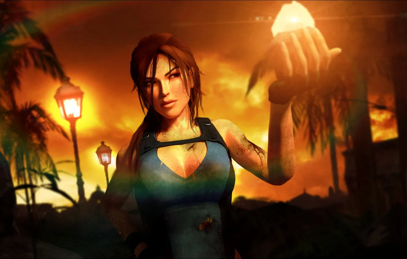 Фото обои light, Tomb Raider, stone, Lara Croft