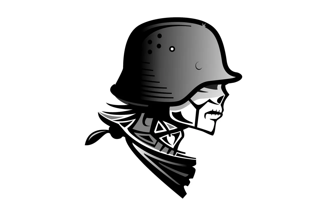 Фото обои череп, шлем, каска