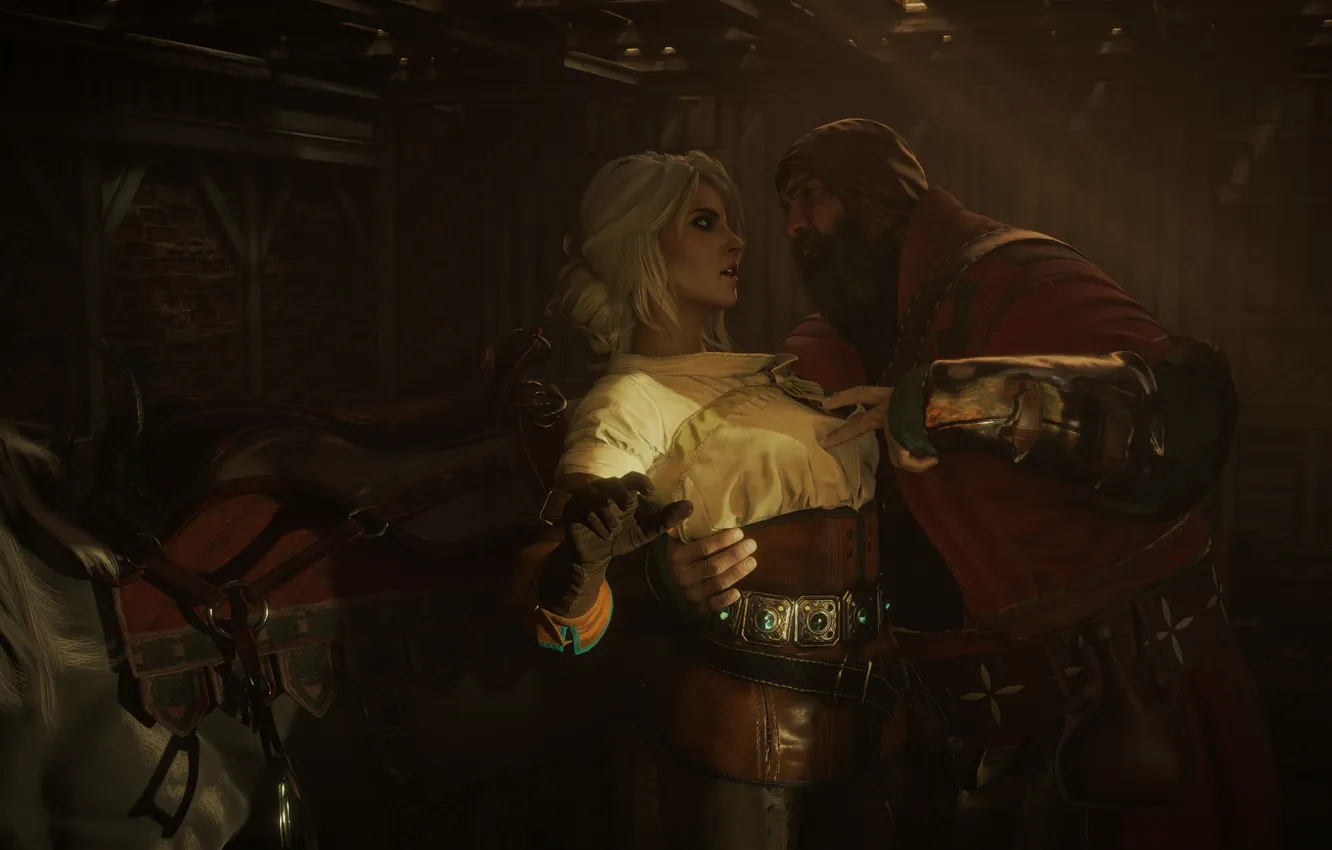 Фото обои Fan Art, The Witcher 3 Wild Hunt, Lovers, Ciri, Game Art, BlendGuardian