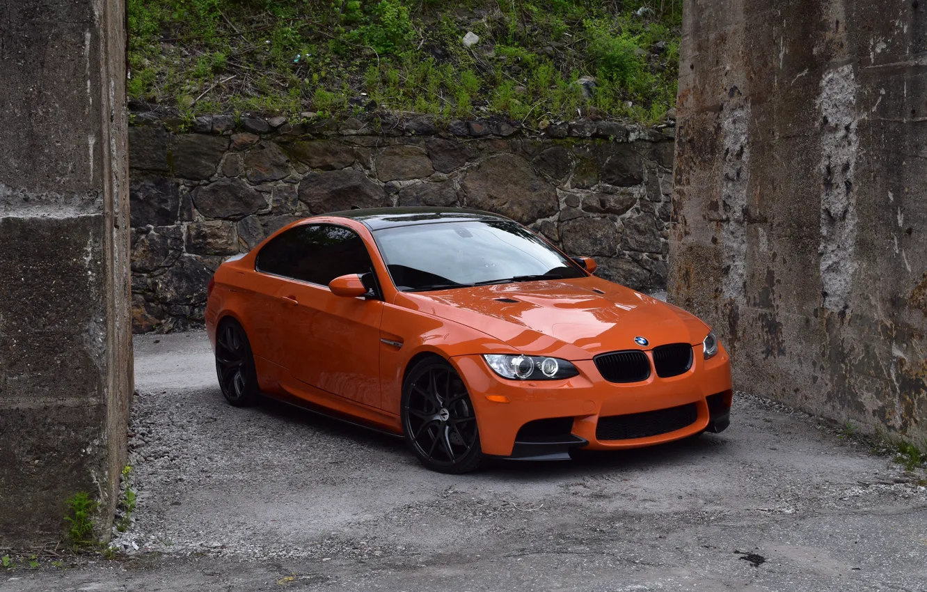 Фото обои BMW, Orange, E92, Lime Rock Park Edition, M3