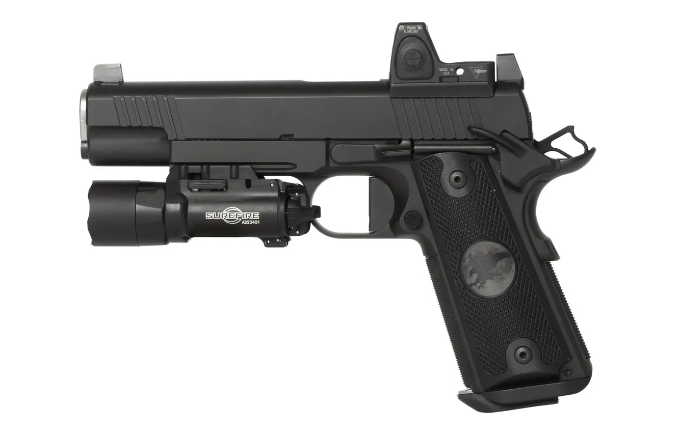 Фото обои пистолет, оружие, 9mm, полуавтоматический, Nighthawk Custom, Shadow Hawk