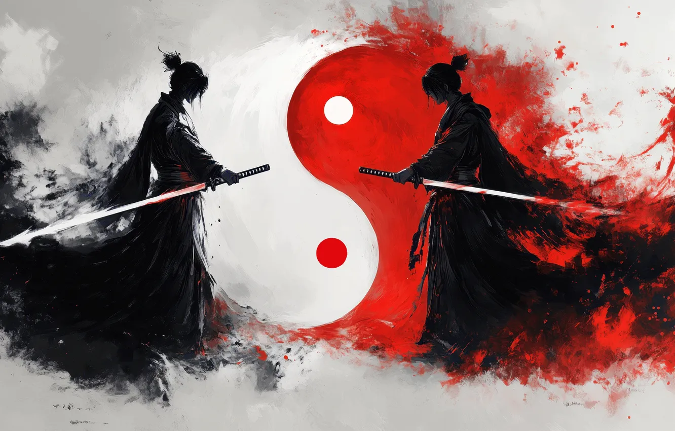Фото обои sign, Samurai, yin-yang