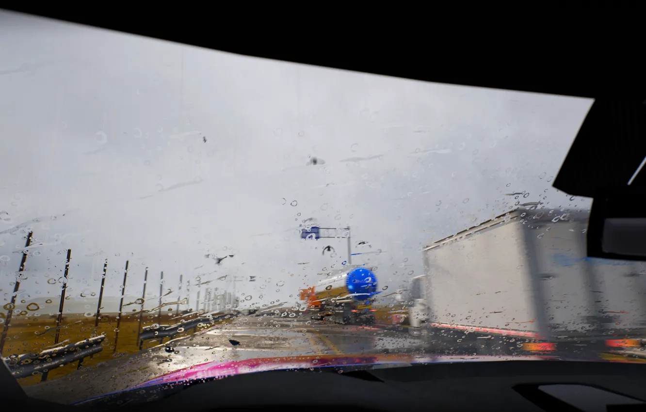 Фото обои капли, машины, дождь, трасса, лобовое стекло, by rengreng