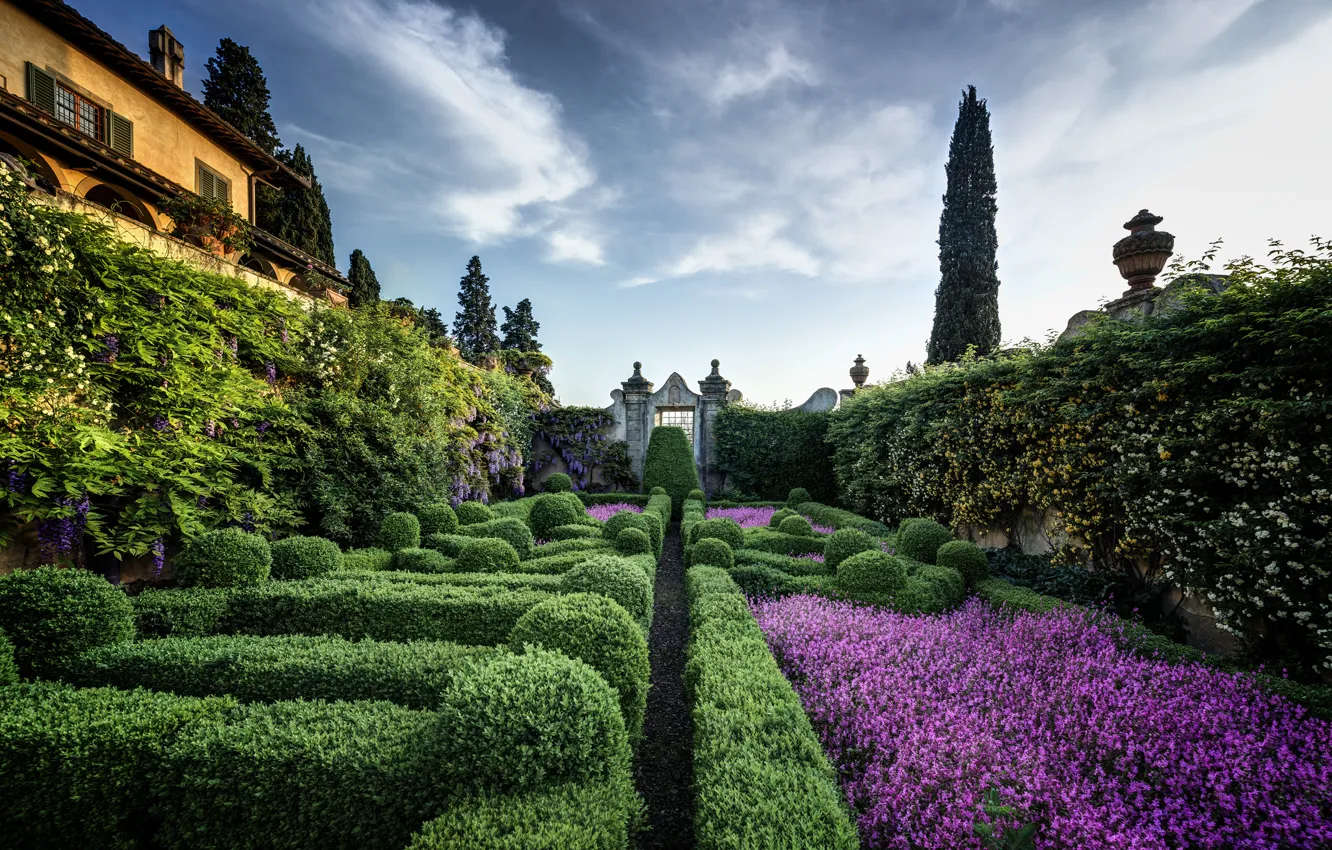 Фото обои сад, Италия, Флоренция, Italy, Florence, Villa Capponi, Arcetri, Арчетри
