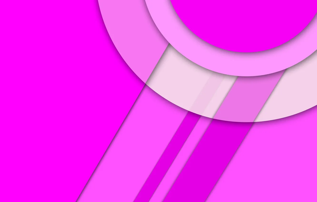 Фото обои белый, линии, круги, розовый, Android, material