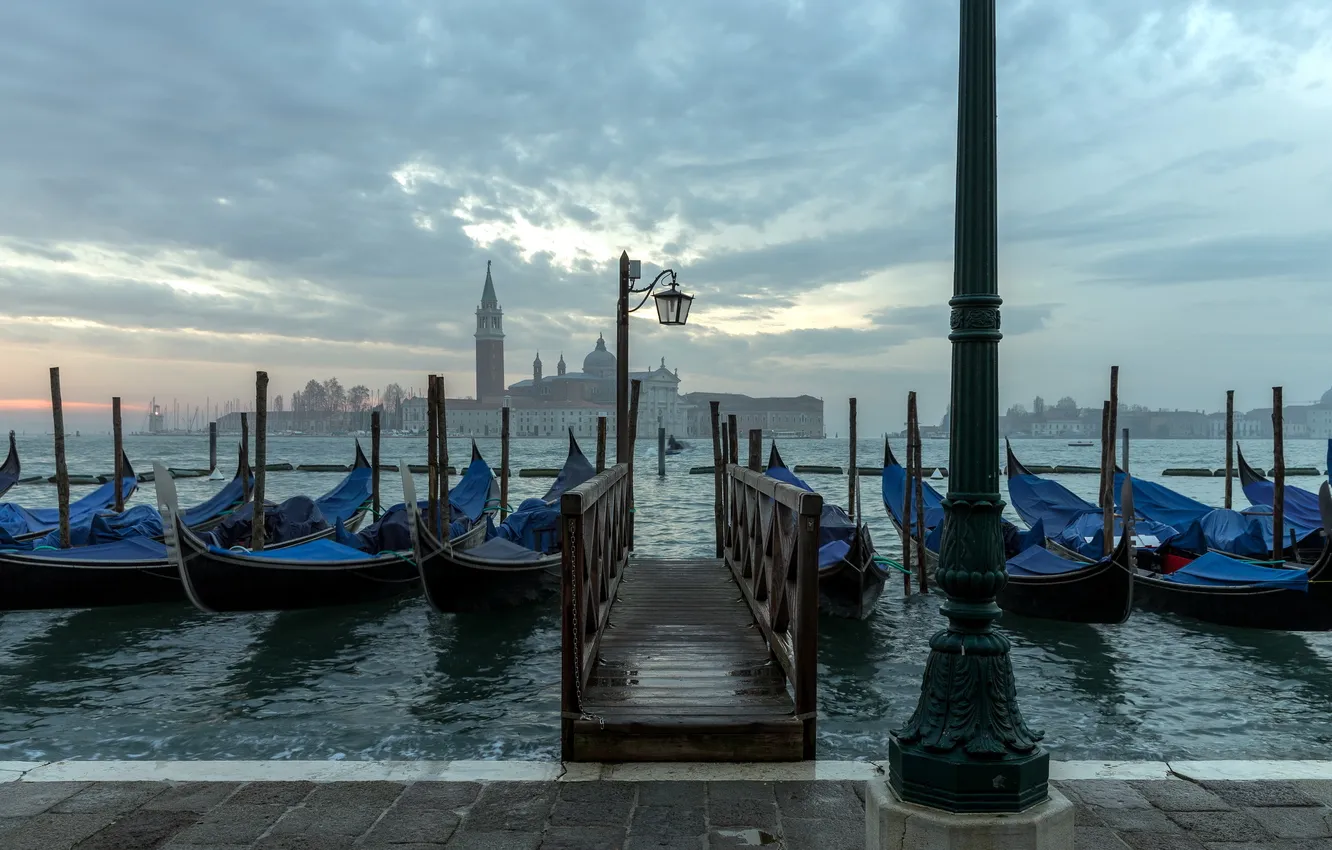 Фото обои город, гондолы, Venice