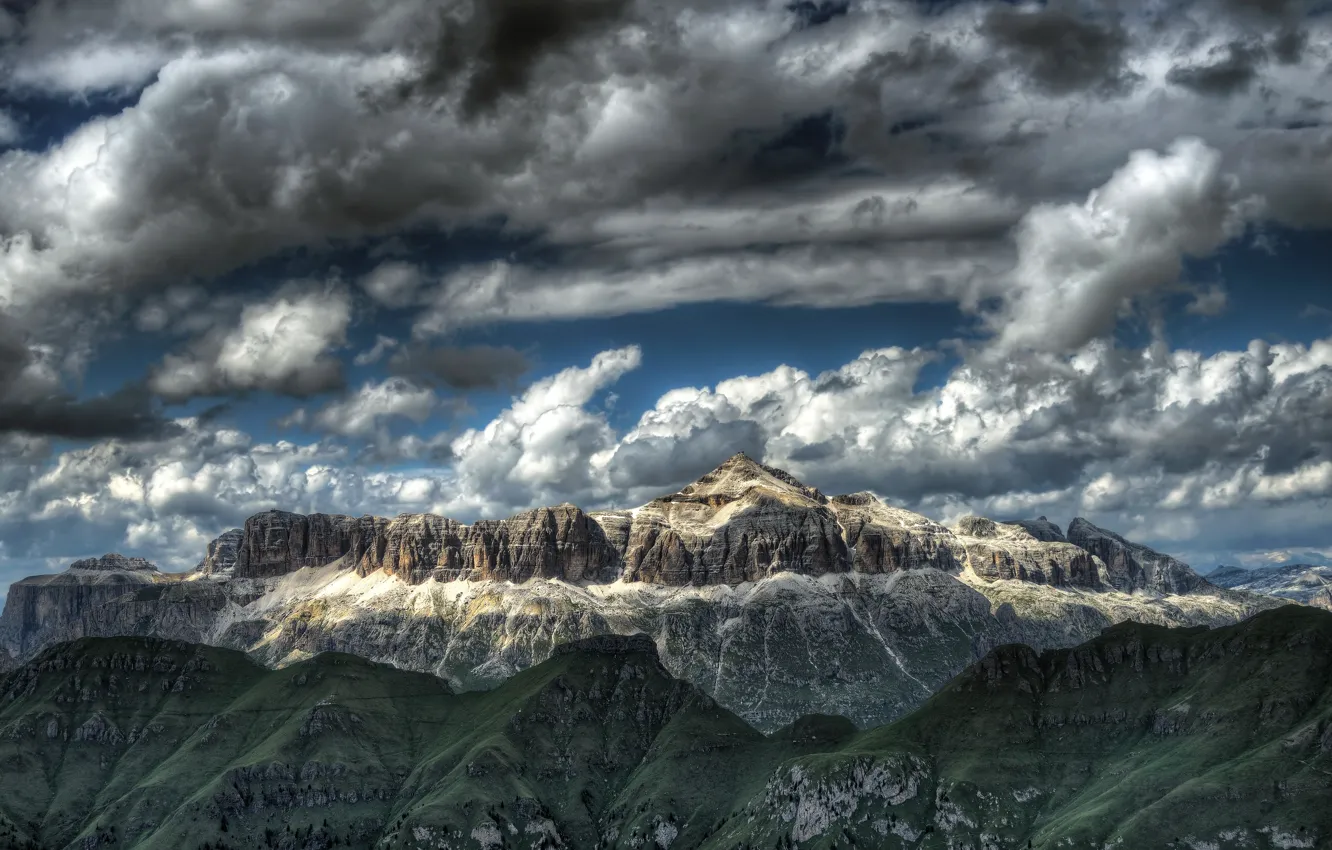 Фото обои небо, горы, природа, Italy, Trento, Canazei, Sella Group - Pian dei Fiacconi
