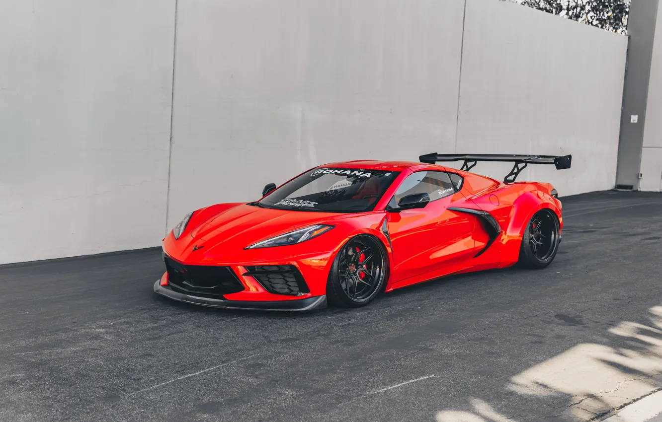 Фото обои Chevrolet, Red, Chevrolet Corvette, Sportcar, Pandem
