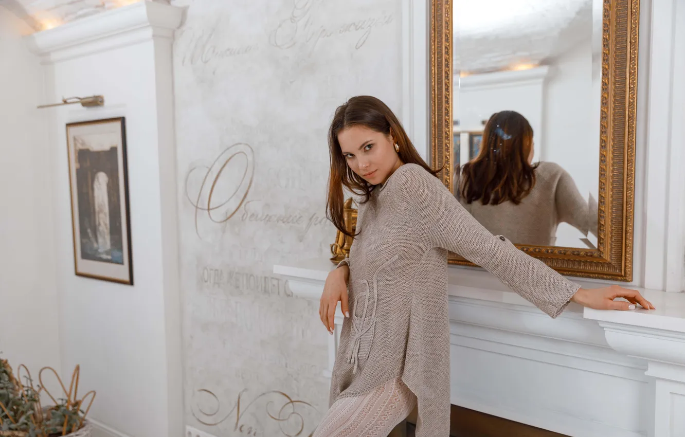 Фото обои woman, beautiful, sweet, interior, Diana