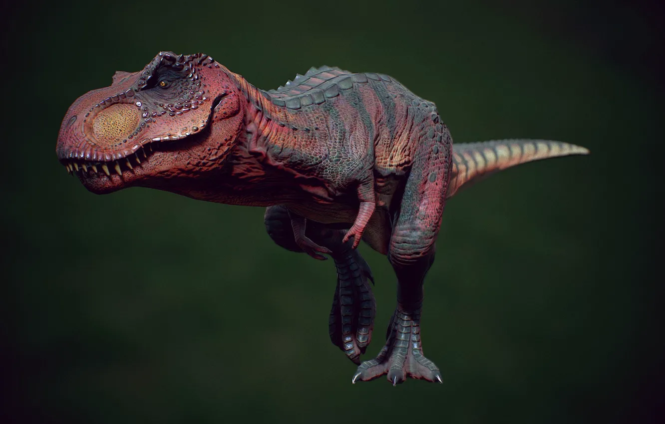 Фото обои динозавр, арт, T-REX, Henrique Naspolini