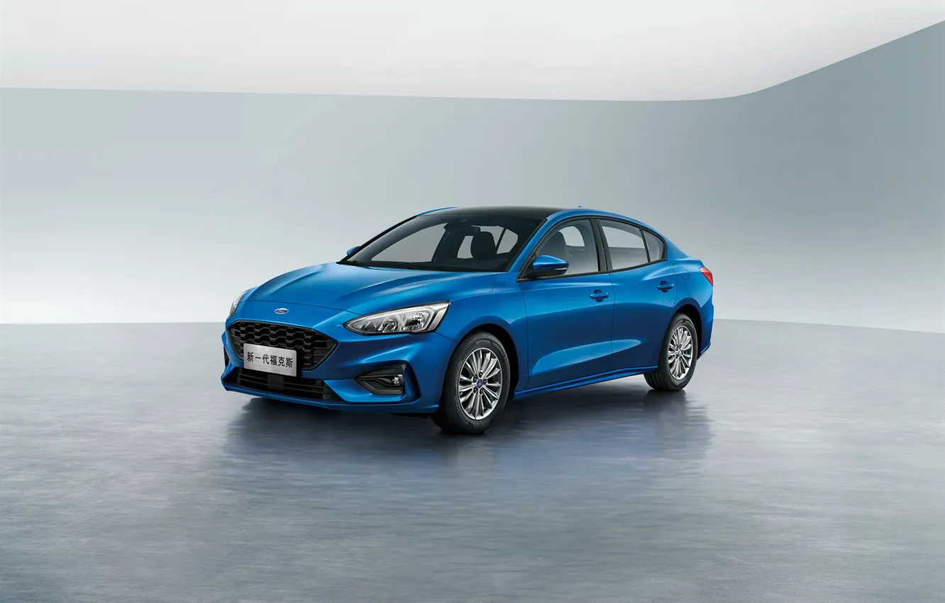 Фото обои синий, China, Ford, Focus, Edge, Sedan, 2019