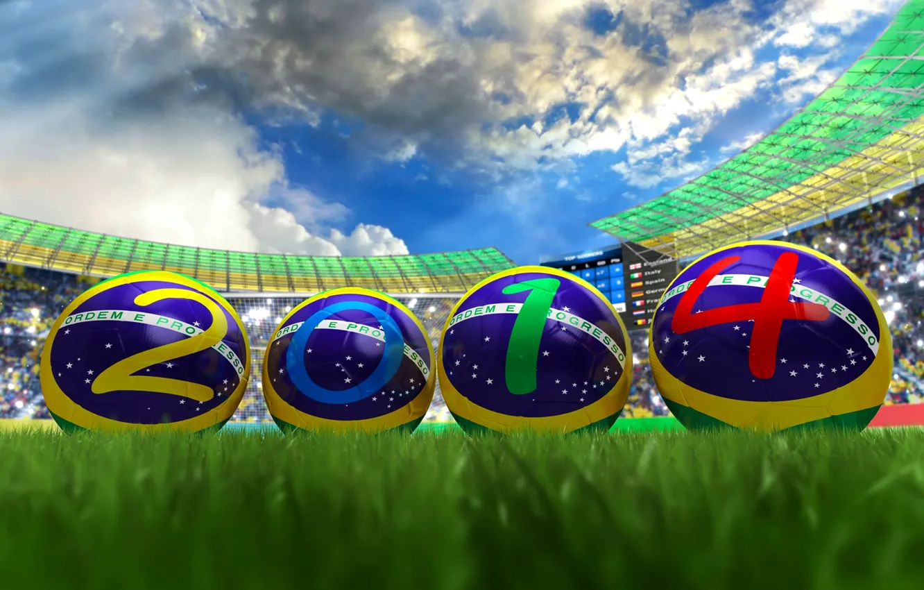 Фото обои футбол, мяч, стадион, бразилия, чемпионат мира, 2014