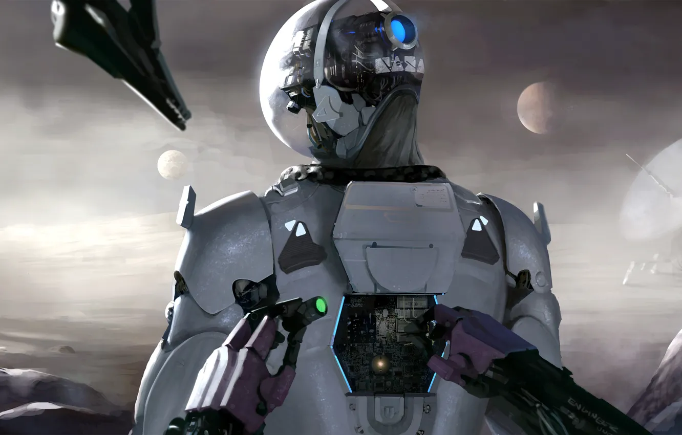 Фото обои фантастика, робот, арт