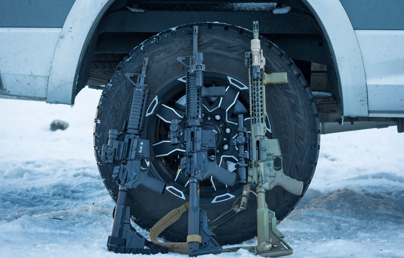 Фото обои оружие, колесо, Штурмовые винтовки