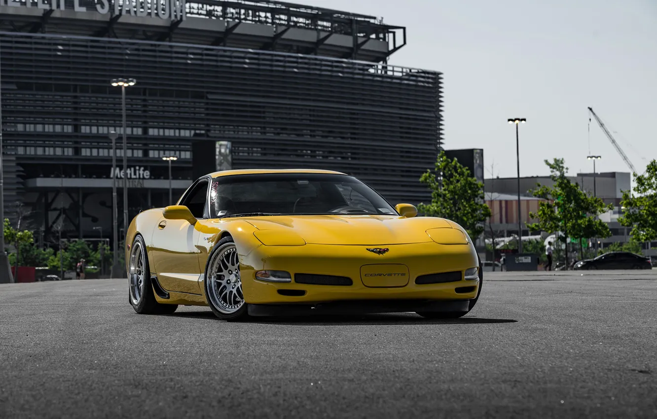 Фото обои Z06, Corvette, Chevrolet, Hybrid, Forged, Series, Yellow, Wheels
