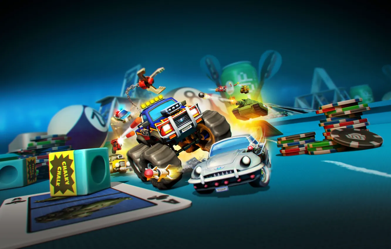 Фото обои car, game, tank, casino, Micro Machines World Series