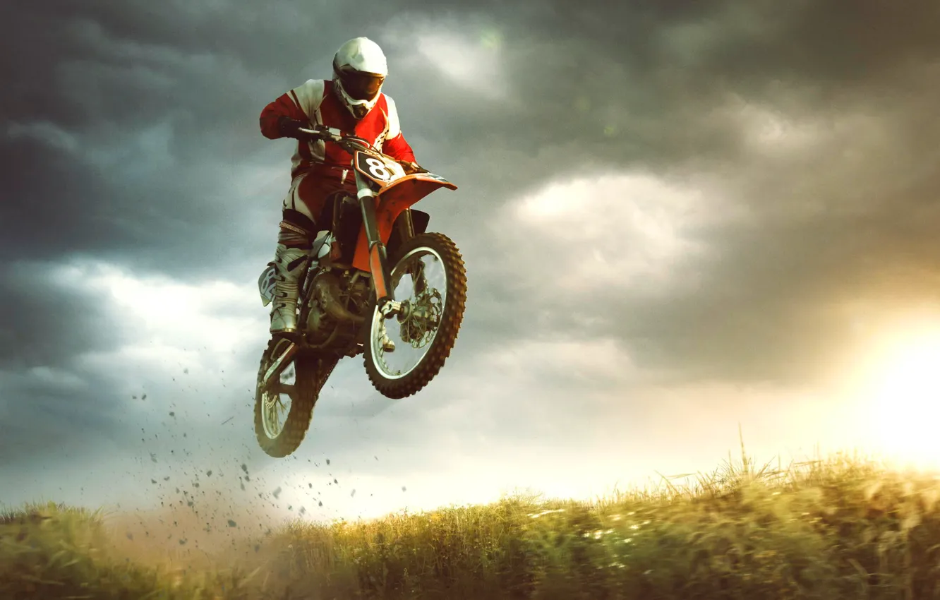 Фото обои прыжок, спорт, байк, экстрим, мотоциклист, bike, jump, extreme