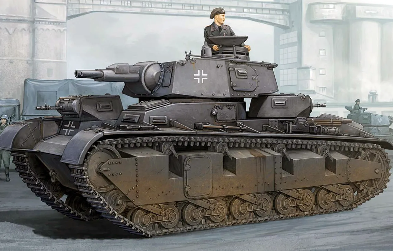 Фото обои рисунок, арт, Panzerkampfwagen, Neubaufahrzeug, Nb.Fz., машина новой постройки, Rheinmetall-Borsig AG, германский опытный тяжёлый танк